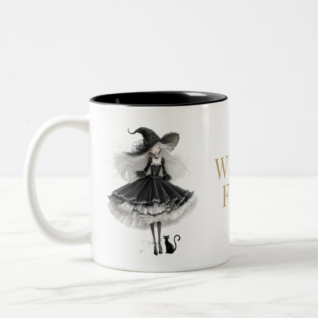 Caneca De Café Em Dois Tons Witch Fuel Gothic Witch Coffee Mug (Esquerda)