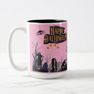 Caneca De Café Em Dois Tons Witching Hour Whispers rosa claro