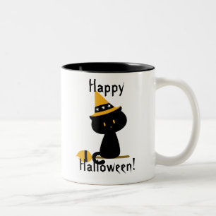 Caneca De Café Em Dois Tons Witchy Cat Mug