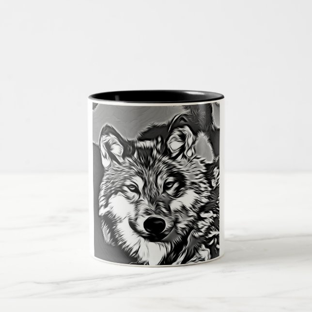Caneca De Café Em Dois Tons Wolf 2014-0802 (Centro)