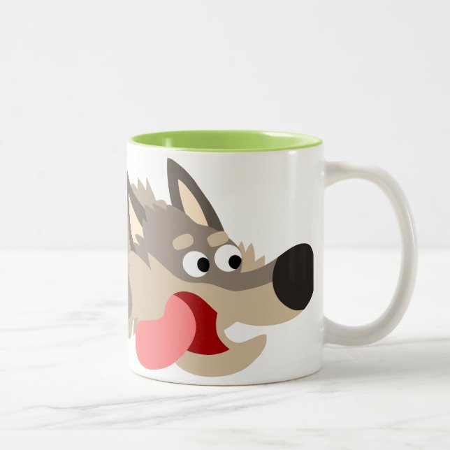 Caneca De Café Em Dois Tons Wolf Mug, Cartoon De Frota Bela (Direita)