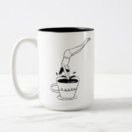 Caneca De Café Em Dois Tons woman swimming in coffee cup