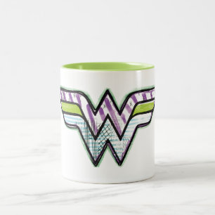 Caneca De Café Em Dois Tons Wonder Woman Colorful Sketch Logo