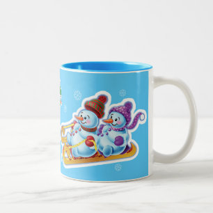 Caneca De Café Em Dois Tons Wonderland pessoas de neve Nome personalizado da c