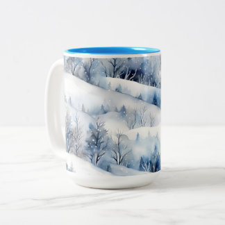 Caneca De Café Em Dois Tons Wonderland Watercolor Artisan Coffee Mug