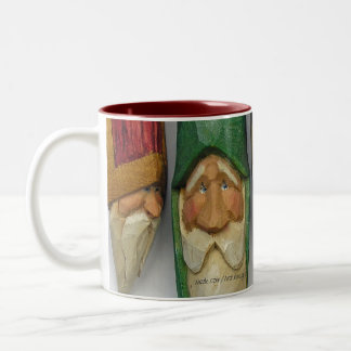 Caneca De Café Em Dois Tons Woodcarvings do papai noel (no. 0701)