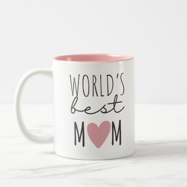 Caneca De Café Em Dois Tons World's Best MOM Custom (Esquerda)