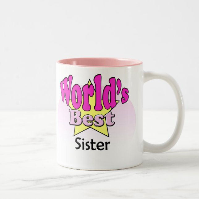 Caneca De Café Em Dois Tons World's Best Sister (Direita)