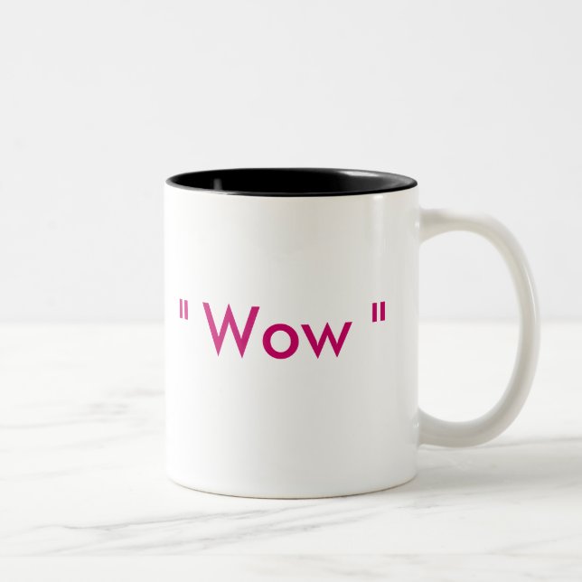 Caneca De Café Em Dois Tons "Wow " (Direita)
