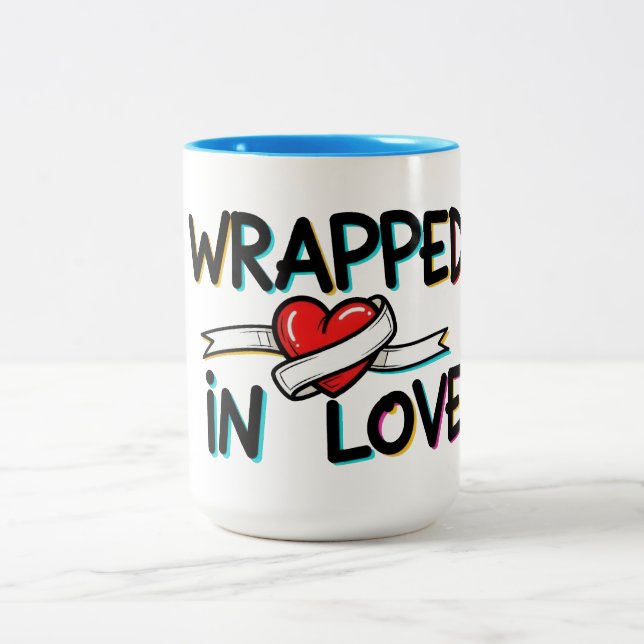 Caneca De Café Em Dois Tons Wrapped in Love (Centro)
