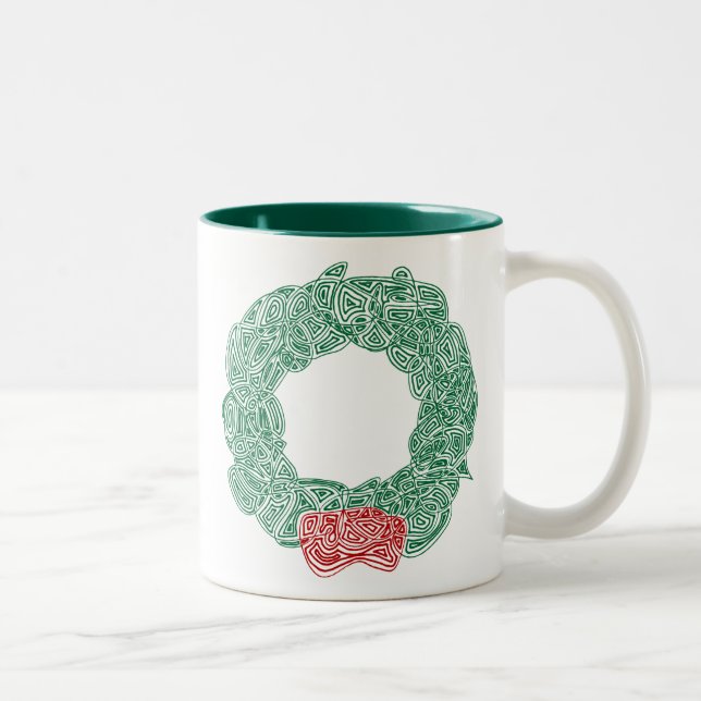 Caneca De Café Em Dois Tons Wreath Natal (Direita)