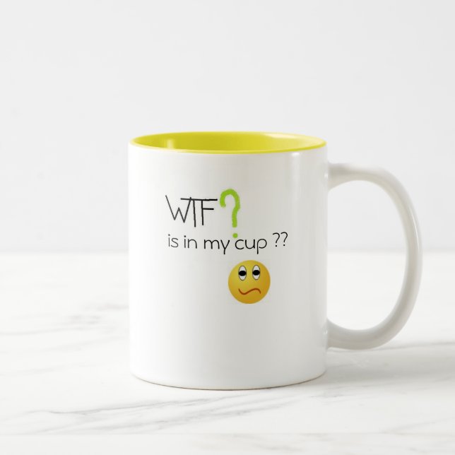 Caneca De Café Em Dois Tons WTF? está em minha caneca do copo. (Direita)