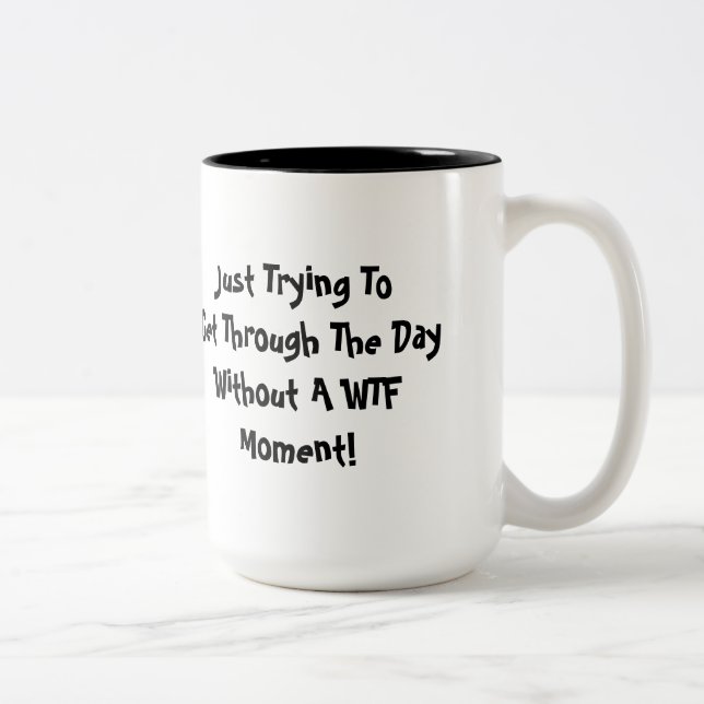 Caneca De Café Em Dois Tons WTF Humor Coffee Coffee Mug 2 (Direita)