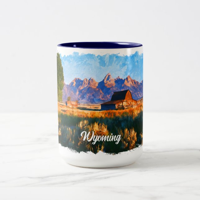 Caneca De Café Em Dois Tons Wyoming (Centro)