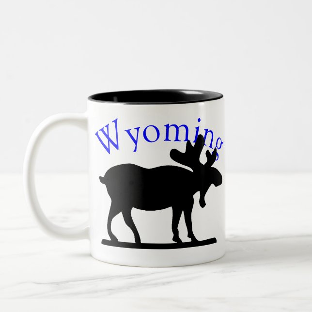 Caneca De Café Em Dois Tons Wyoming Moose Mug (Esquerda)