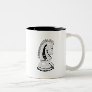 Caneca De Café Em Dois Tons xadrez - cavaleiro