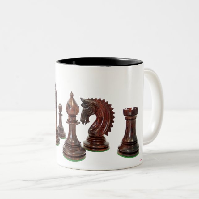 Caneca De Café Em Dois Tons Xadrez de Mug de Dois Tons (Frente Esquerda)