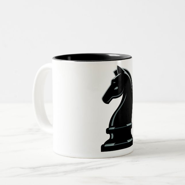 Caneca De Café Em Dois Tons Xadrez de Mug de Dois Tons (Frente Esquerda)