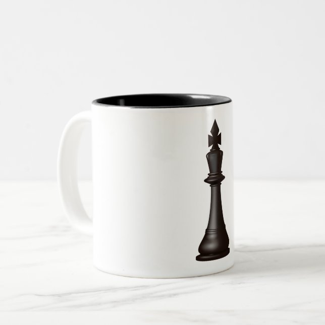 Caneca De Café Em Dois Tons Xadrez de Mug de Dois Tons (Frente Esquerda)
