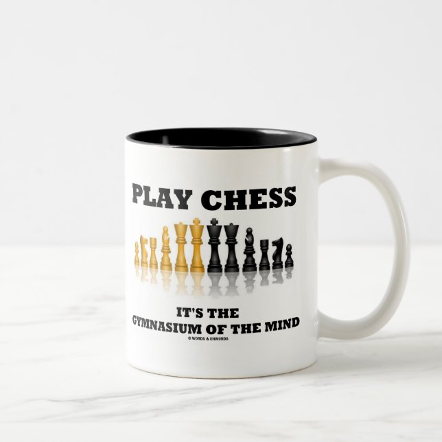 Caneca De Café Em Dois Tons Xadrez do jogo é o ginásio da mente (Direita)