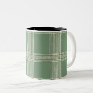 Caneca De Café Em Dois Tons Xadrez Gingham Clássico Cottagecore