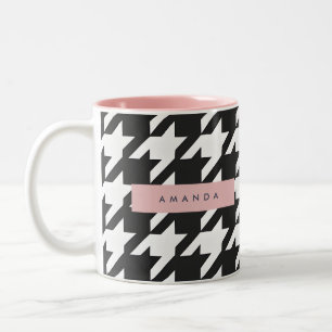 Caneca De Café Em Dois Tons Xadrez Preto e Branco Clássico Personalizado