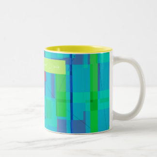 Caneca De Café Em Dois Tons Xadrez quadrada
