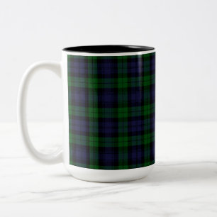 Caneca De Café Em Dois Tons Xadrez Tartan Black Watch