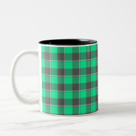 Caneca De Café Em Dois Tons Xadrez Verde Primavera e Preto Finlândia