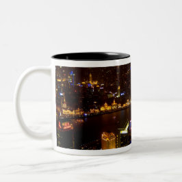 Caneca De Café Em Dois Tons Xangai China - maravilhoso horizonte com o moderno