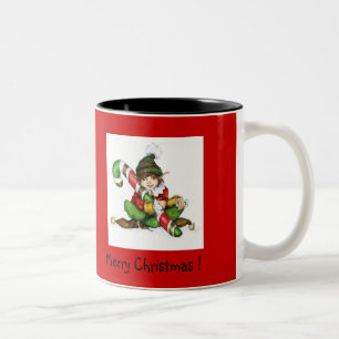 Caneca De Café Em Dois Tons XMAS Onze and CandyCane'09, Merry Christmas! , ©