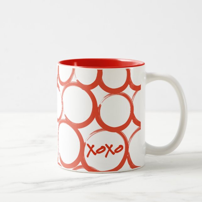 Caneca De Café Em Dois Tons XOXO pintado namorados (Direita)