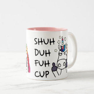 Caneca De Café Em Dois Tons XUH DUH FUH Cup Engraçada e zangada