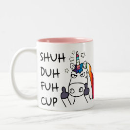 Caneca De Café Em Dois Tons XUH DUH FUH Cup Engraçada e zangada
