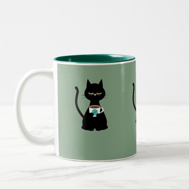 Caneca De Café Em Dois Tons YAAAWN - caneca-gato sonolenta (Esquerda)