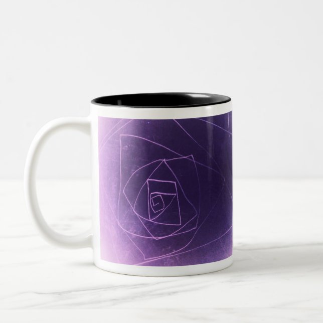 Caneca De Café Em Dois Tons Yaie, abstrato, cor espiritual da arte roxa (Esquerda)