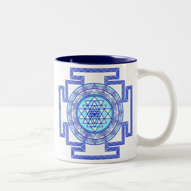 Caneca De Café Em Dois Tons yantra celta do sri (Direita)