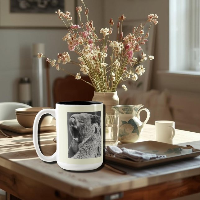 Caneca De Café Em Dois Tons Yawning Koala engraçado citação n.º 2 (Criador carregado)