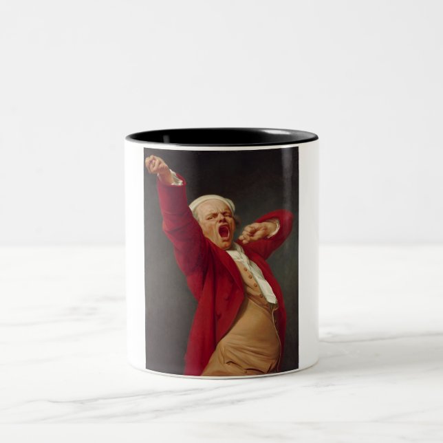 Caneca De Café Em Dois Tons Yawning Man (autorretrato) (por Joseph Ducreux) (Centro)