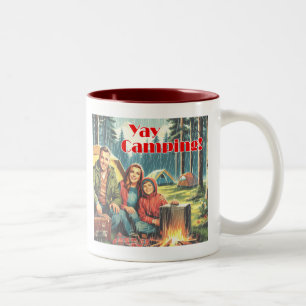 Caneca De Café Em Dois Tons Yay Acampando Na Chuva