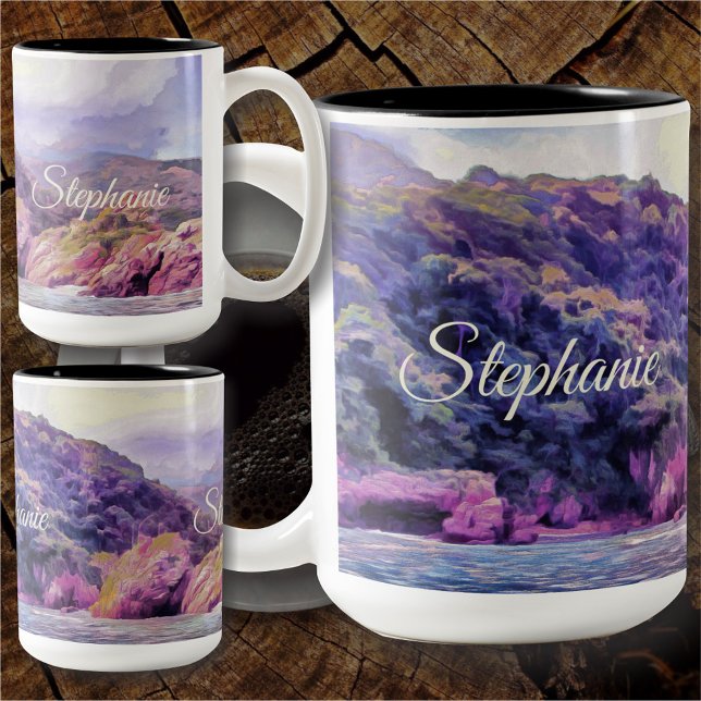 Caneca De Café Em Dois Tons Yelapa costeira a Porto 1620 (Criador carregado)