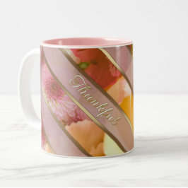 Caneca De Café Em Dois Tons Yellow Rose Thankful Message Two-Tone Coffee Mug