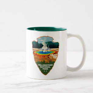 Caneca De Café Em Dois Tons Yellowstone Grand Prismatic Spring Arrowhead