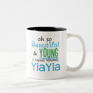 Caneca De Café Em Dois Tons YiaYia bonito e novo