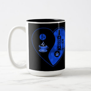 Caneca De Café Em Dois Tons Yin Azul & Yang Café & Vinho
