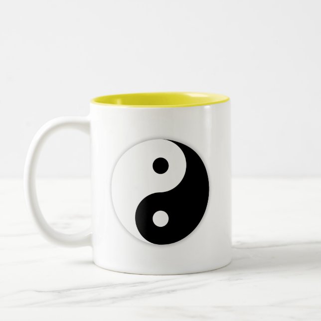 Caneca De Café Em Dois Tons Yin e Yang (Esquerda)