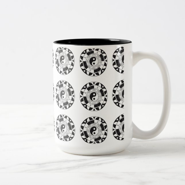 Caneca De Café Em Dois Tons Yin e Yang Tylan - Símbolo Asiático Mug (Direita)