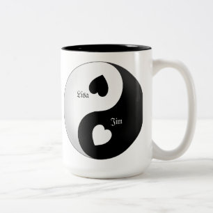 Caneca De Café Em Dois Tons Yin Yang Love Mug Personalizado