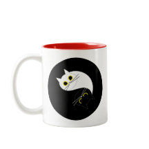 YIN YANG Zen Cat Mug
