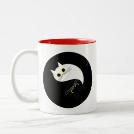 Caneca De Café Em Dois Tons YIN YANG Zen Cat Mug